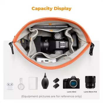 K&F Concept crossbody sling taška 5L oranžová pre kameru a smartfón