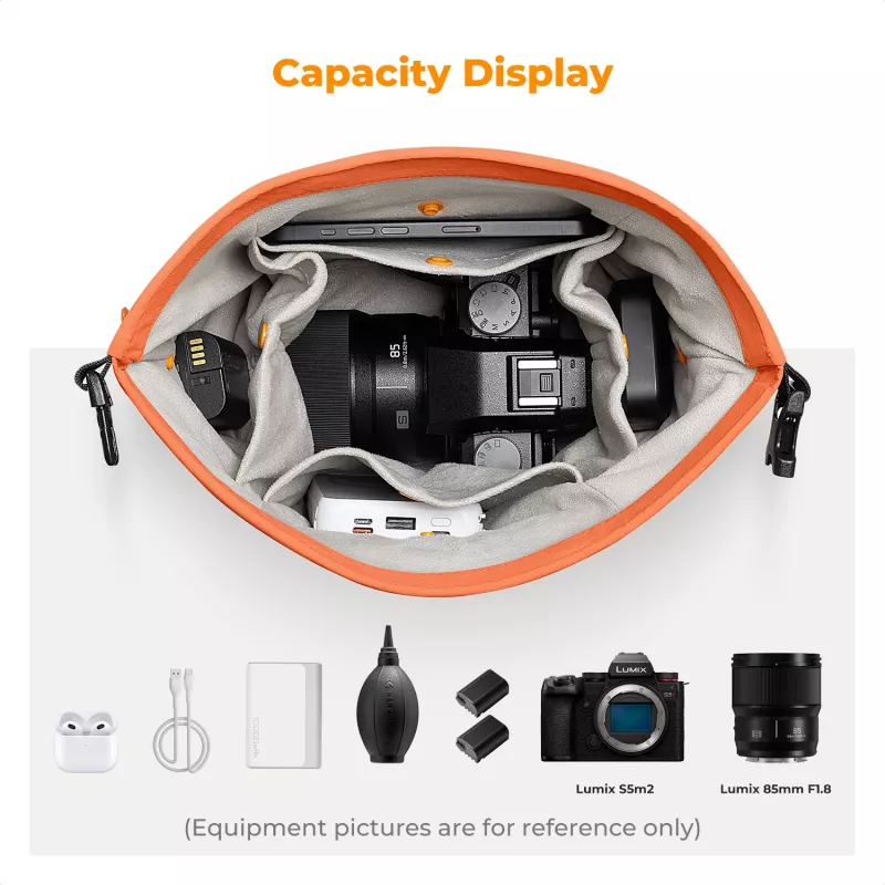 K&F Concept crossbody sling taška 5L oranžová pre kameru a smartfón