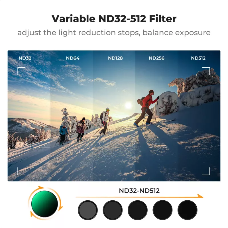 KF Concept Nano-X variabilný ND filter ND32-512 sivý pre DJI Osmo Action 3/4/5 Pro