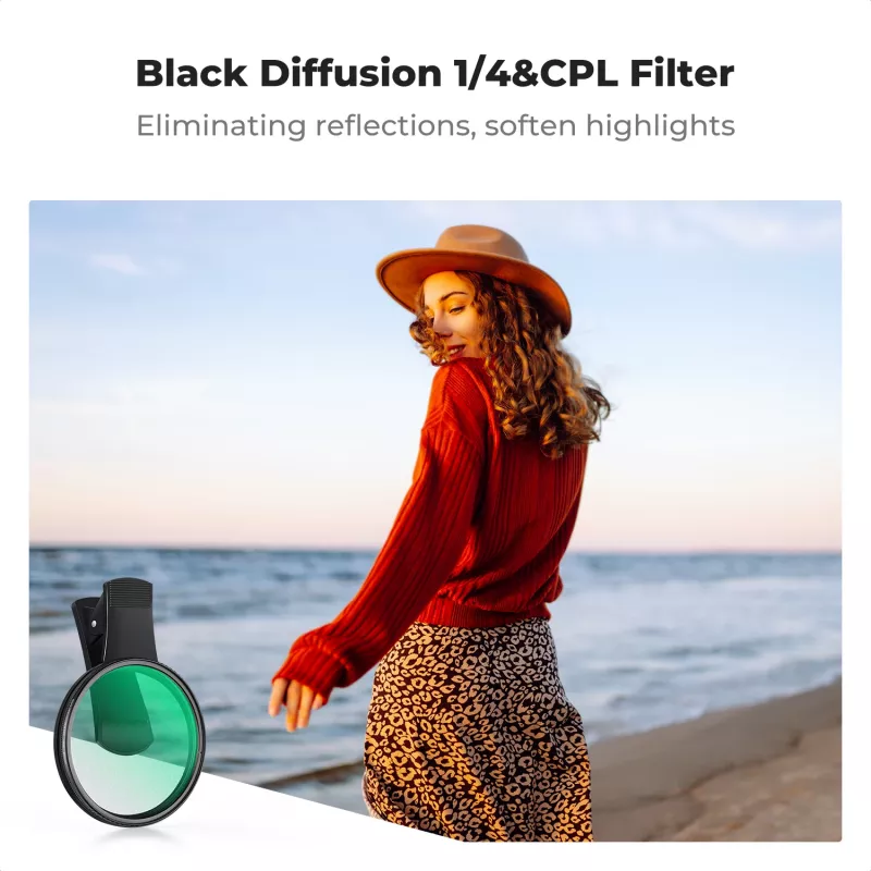 KF 2-in-1 sada filtrov Black Diffusion 1/4 + CPL Phone 67 mm Clip-On