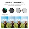 K&F Concept 67 mm 3-in-1 hybridný filter Fader ND2-32 + CPL + Black Diffusion 1/4