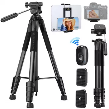 K&F Concept kompaktný fotografický stojan pre DSLR a smartfón čierny