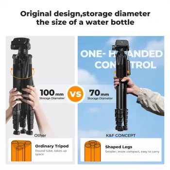 K&F Concept kompaktný fotografický stojan pre DSLR a smartfón čierny