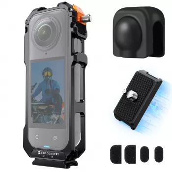 KF ochranný rám Mount Cage s 2x závitom 1/4 palca-20 a držiakom GoPro pre Insta360 X5 / Kf31.182