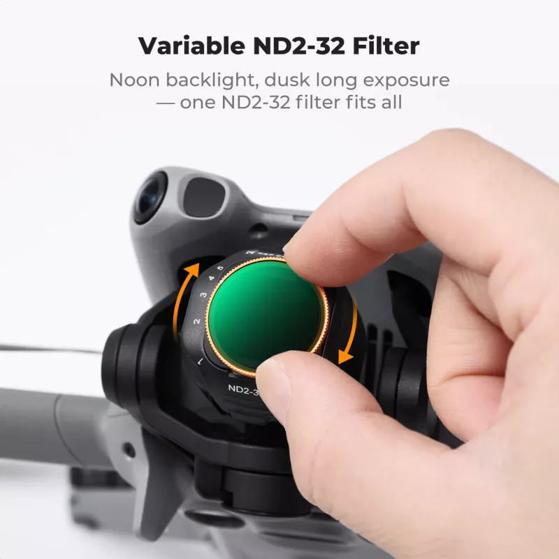 K&F variabilný ND filter ND2-ND32 pre dron DJI Mini 5 Pro, AGC sklo