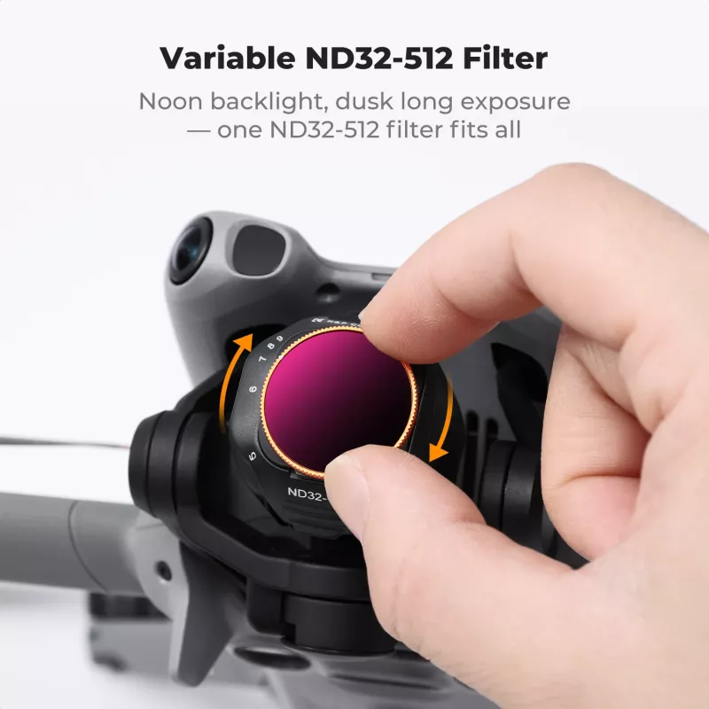 K&F variabilný ND filter ND32-ND512 pre dron DJI Mini 5 Pro, AGC sklo, KF02.0004