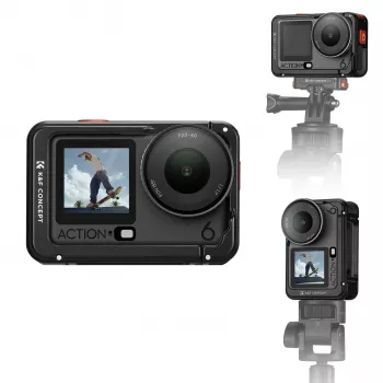KF rámový držiak camera cage pre DJI Osmo Action 6, kov, čierny, KF12.0026
