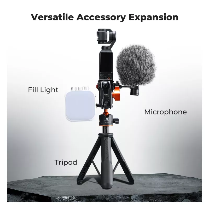 KF Mount Adapter ochranný rám pre DJI Osmo Pocket 3 / 4 s držiakom GoPro a závitom statívu 1/4 palca - čierny