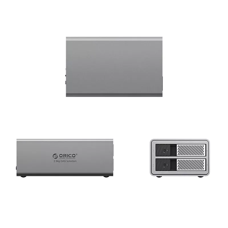 ORICO 9828RU3 2-Bay RAID DAS puzdro pre 2,5/3,5 palcové SATA HDD/SSD, USB 3.0, sivá