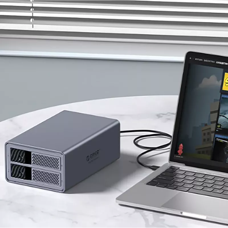 ORICO 9828RU3 2-Bay RAID DAS puzdro pre 2,5/3,5 palcové SATA HDD/SSD, USB 3.0, sivá