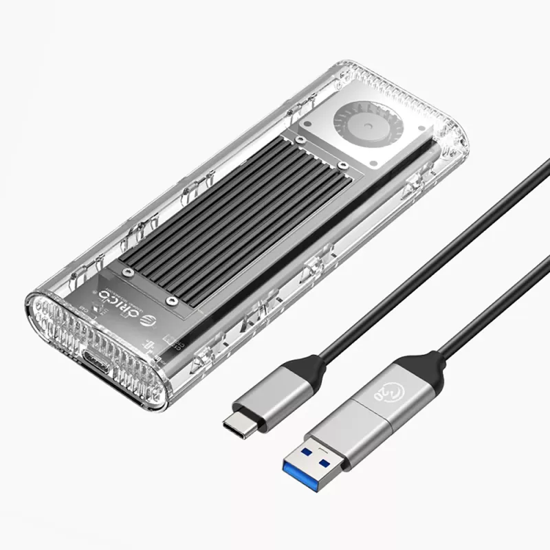 ORICO TCM2-G20 M.2 NVMe USB-C 3.2 20Gb/s puzdro - strieborná/transparentná