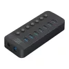ORICO CT2U3-7AB USB 3.0 hub so 7 USB-A portami a jednotlivými vypínačmi - čierny