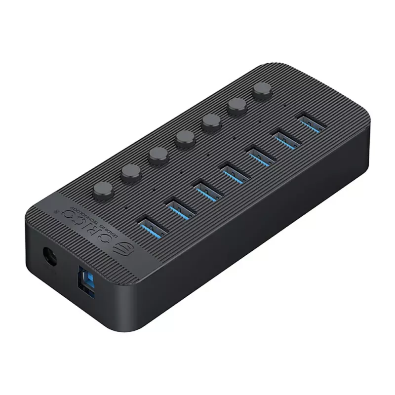 ORICO CT2U3-7AB USB 3.0 hub so 7 USB-A portami a jednotlivými vypínačmi - čierny