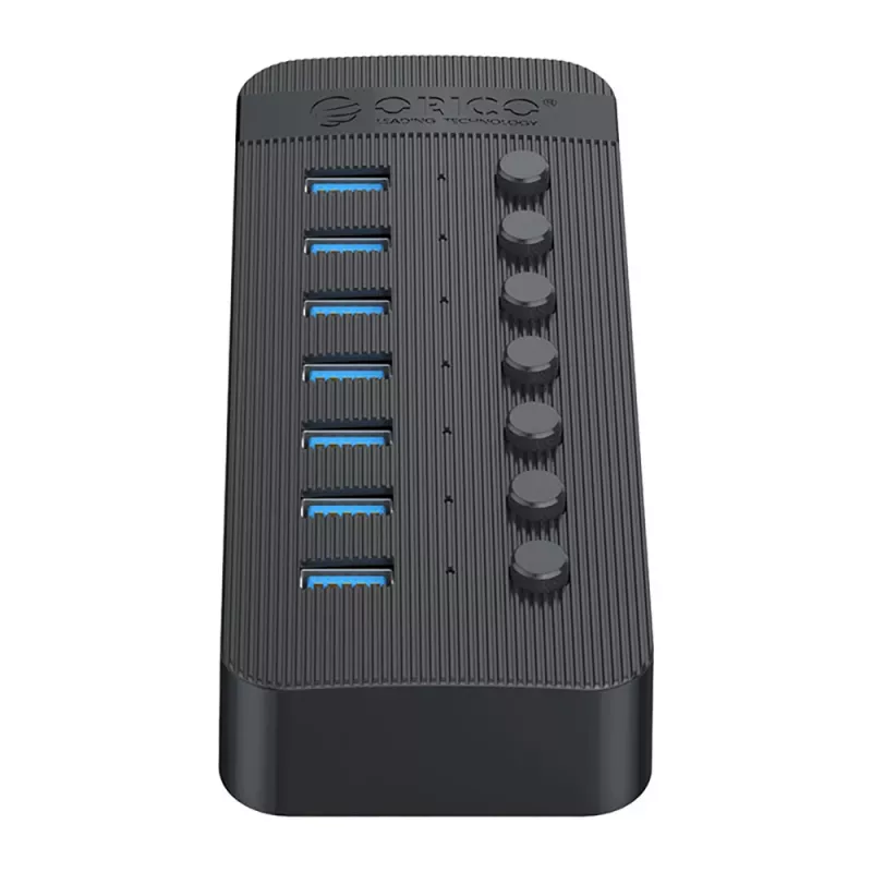 ORICO CT2U3-7AB USB 3.0 hub so 7 USB-A portami a jednotlivými vypínačmi - čierny