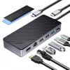 ORICO OM28PR-G2 Dokovacia stanica USB-C s puzdrom na SSD M.2, 1x USB-A 3.2, 1x USB-C 3.2, 2x USB-A 2.0, 1x HDMI, 1x Ethernet - Čierna