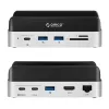 ORICO MiniDock 10-in-1 USB-C dokovacia stanica s M.2 NVMe/SATA SSD puzdrom - strieborná