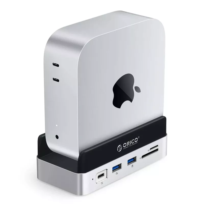 ORICO MiniDock 10-in-1 USB-C dokovacia stanica s M.2 NVMe/SATA SSD puzdrom - strieborná