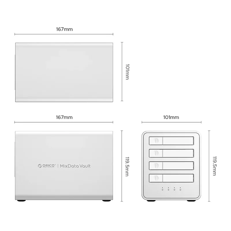 ORICO 8848U4 DAS Series 4-Bay M.2 NVMe SSD puzdro - biela