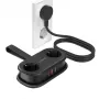 ORICO AP3 20W GaN predlžovací kábel 5-in-1 2x AC + 2x USB-A + 1x USB-C - čierny
