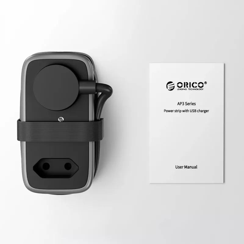 ORICO APP 15.5W 5-in-1 predlžovací kábel s 2x AC, 2x USB-A, 1x USB-C - čierny