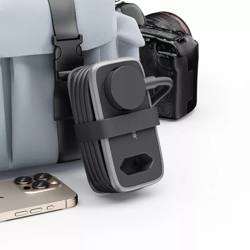 ORICO APP 15.5W 5-in-1 predlžovací kábel s 2x AC, 2x USB-A, 1x USB-C - čierny