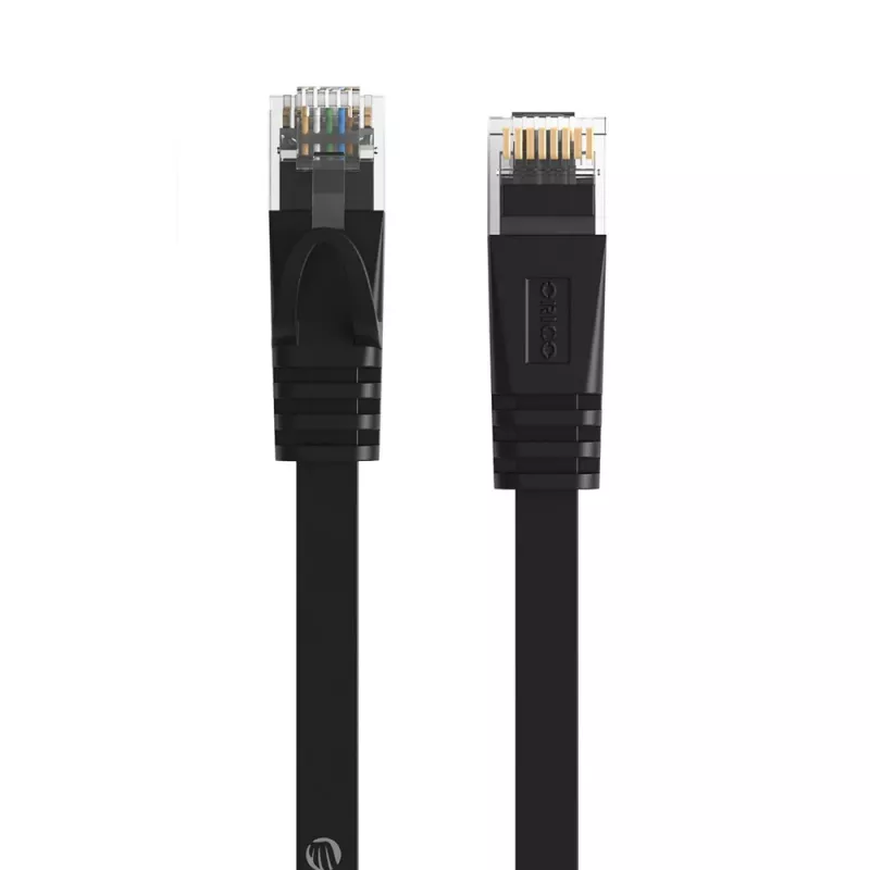 ORICO PUG-C7B CAT7 Ethernet kábel 10Gbps RJ45 plochý LAN internetový kábel 15m - čierny