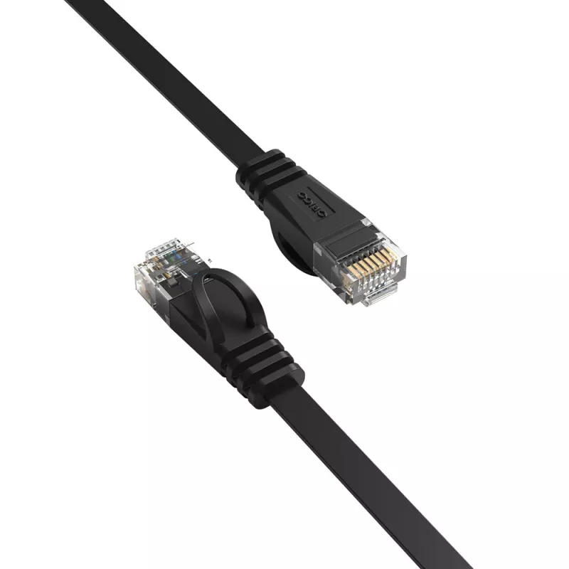 ORICO PUG-C7B CAT7 Ethernet kábel 10Gbps RJ45 plochý LAN internetový kábel 15m - čierny