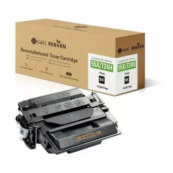 G&G Reborn repasovaná tonérová kazeta kompatibilná s HP 55X / Canon 724H čierna 12 500 strán