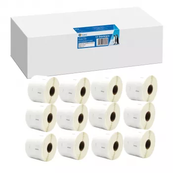 12x G&G Etikety 32mm x 57mm čierna na bielom kompatibilné s Dymo 11354 / S0722540