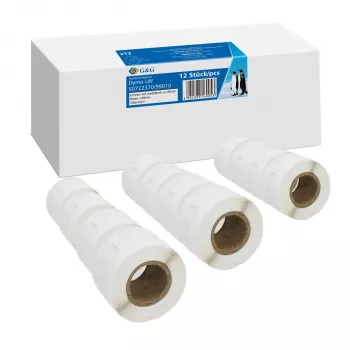 G&G Etikety 12 x 130 ks pre DYMO 99010 / S0722370 - 28mm x 89mm biele priamotermálne etikety