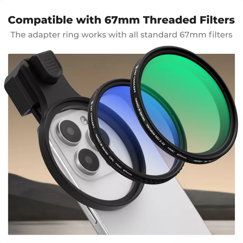 K&F Concept Smartphone filter klip 67mm čierny