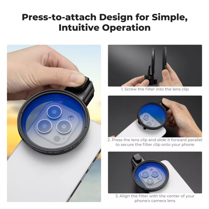 K&F Concept Smartphone filter klip 67mm čierny