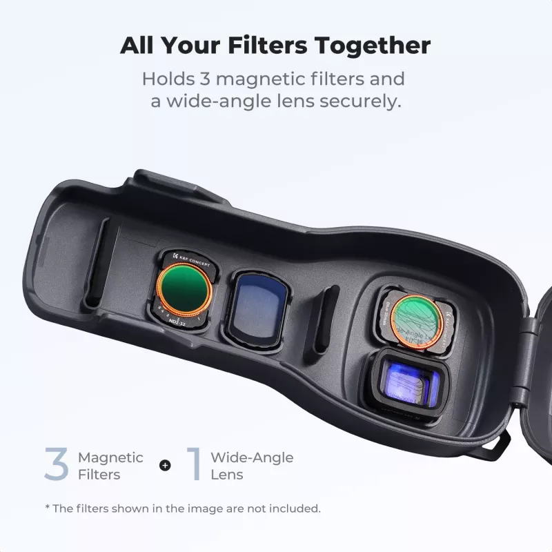KF tvrdé PC ochranné puzdro pre DJI Osmo Pocket 3/4 s popruhom - čierna