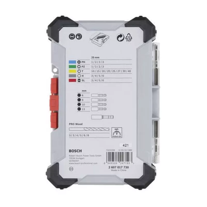 Bosch Extra Hard and PRO Wood sada vrtákov a bitov 35-dielna (2607017730)