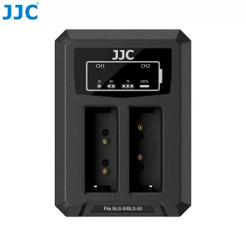 JJC duálna USB nabíjačka pre batérie Olympus BLS-1 BLS-5 BLS-50