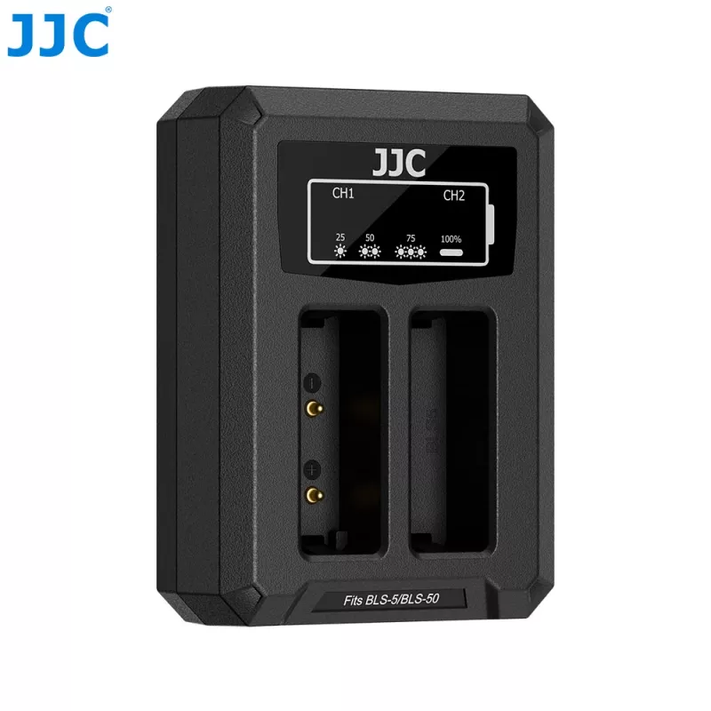JJC duálna USB nabíjačka pre batérie Olympus BLS-1 BLS-5 BLS-50