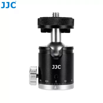 JJC BH-CM1 3D hliníková guľová hlava s 1/4 palcovým závitom a stupnicou pre fotoaparát