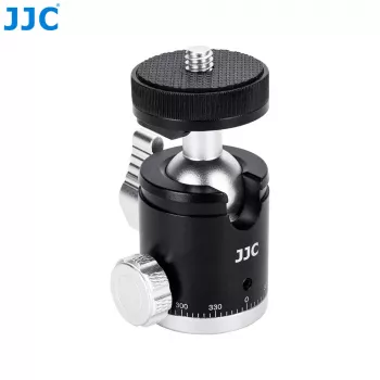JJC BH-CM1 3D hliníková guľová hlava s 1/4 palcovým závitom a stupnicou pre fotoaparát