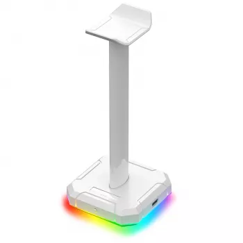 Redragon Scepter PRO HA300-W stojan na herný headset s RGB osvetlením, biely