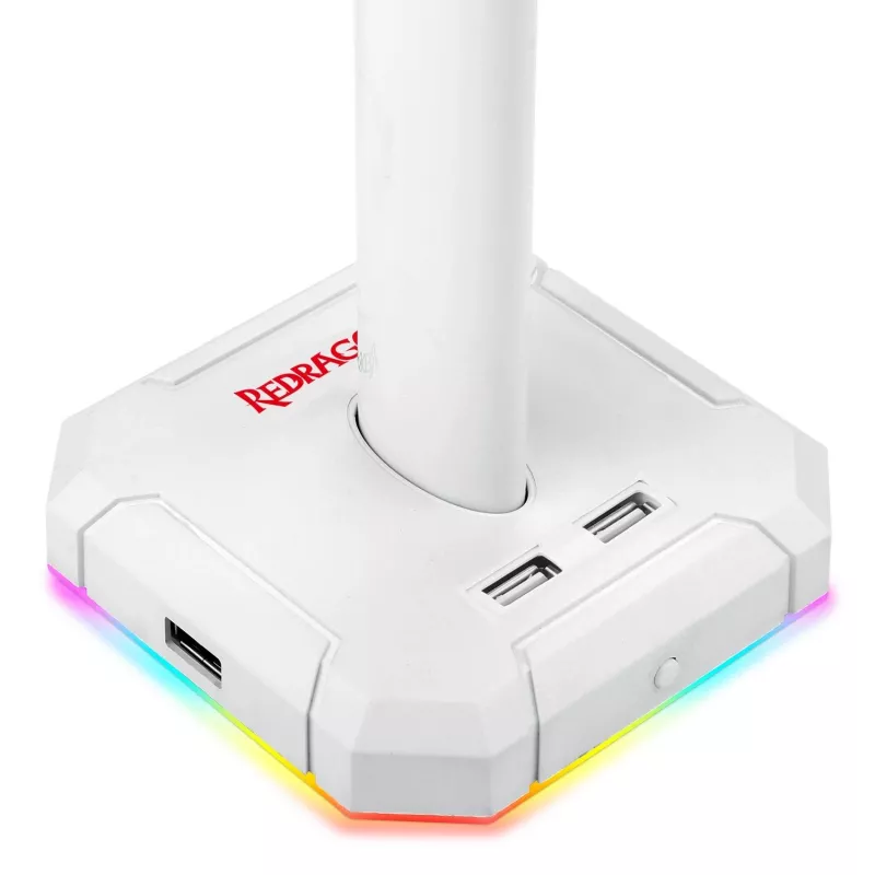 Redragon Scepter PRO HA300-W stojan na herný headset s RGB osvetlením, biely