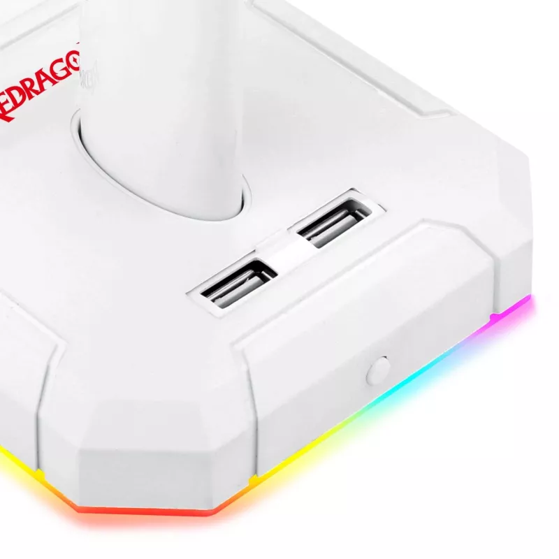 Redragon Scepter PRO HA300-W stojan na herný headset s RGB osvetlením, biely