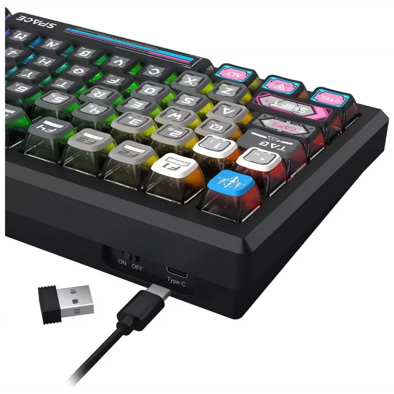 Redragon K732MC-RGB-PRO Uranus Pro 82 75% mechanická klávesnica, Hot-Swappable, RGB, USB-C, čierna