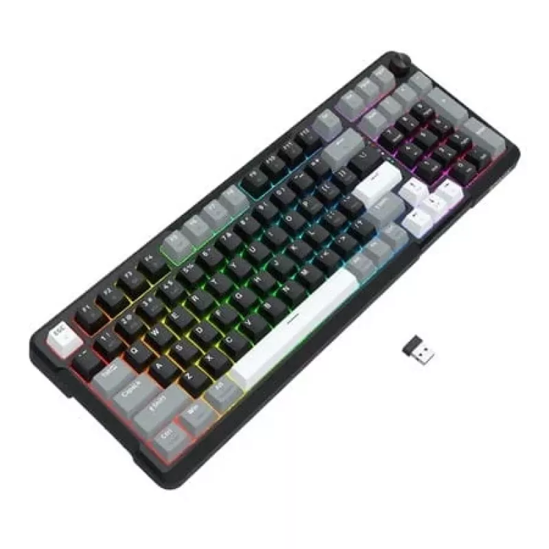 Redragon ARLOKKS QMK K742 75% Tri-Mode mechanická klávesnica, Hot-Swappable, Gasket Mount, RGB, čierna