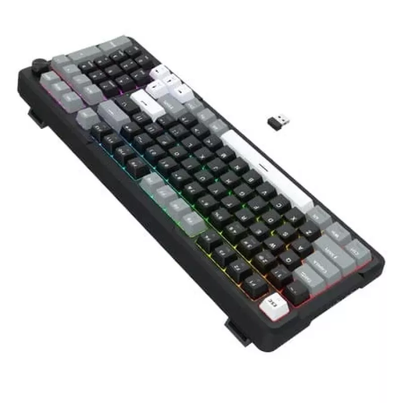 Redragon ARLOKKS QMK K742 75% Tri-Mode mechanická klávesnica, Hot-Swappable, Gasket Mount, RGB, čierna