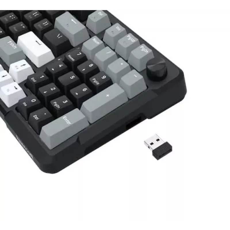 Redragon ARLOKKS QMK K742 75% Tri-Mode mechanická klávesnica, Hot-Swappable, Gasket Mount, RGB, čierna