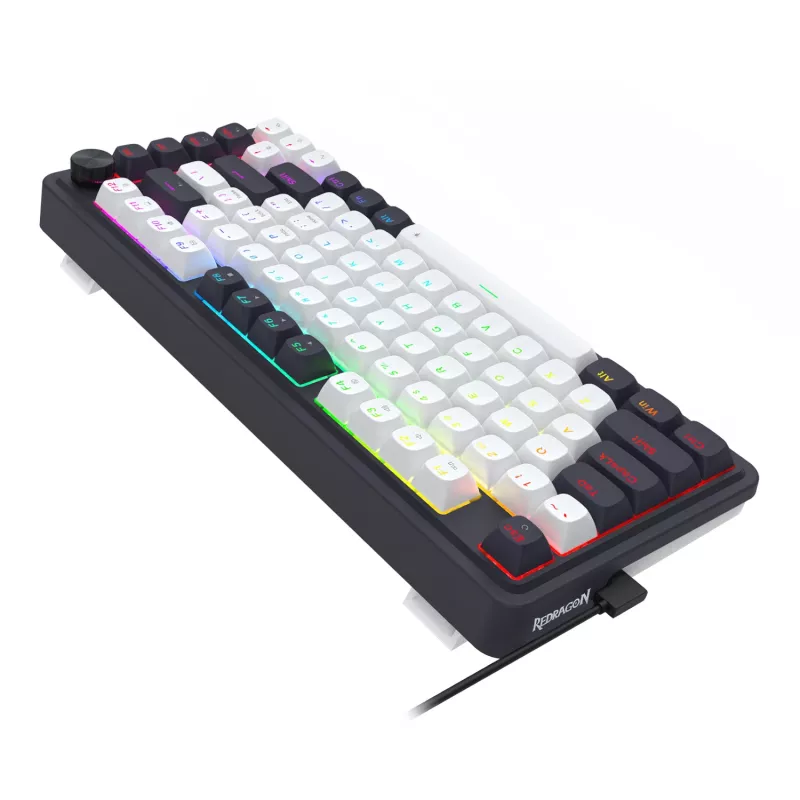 Redragon Ucal Magnetic K673WB-RGB-M 75% Tri-Mode mechanická herná klávesnica, biela/čierna