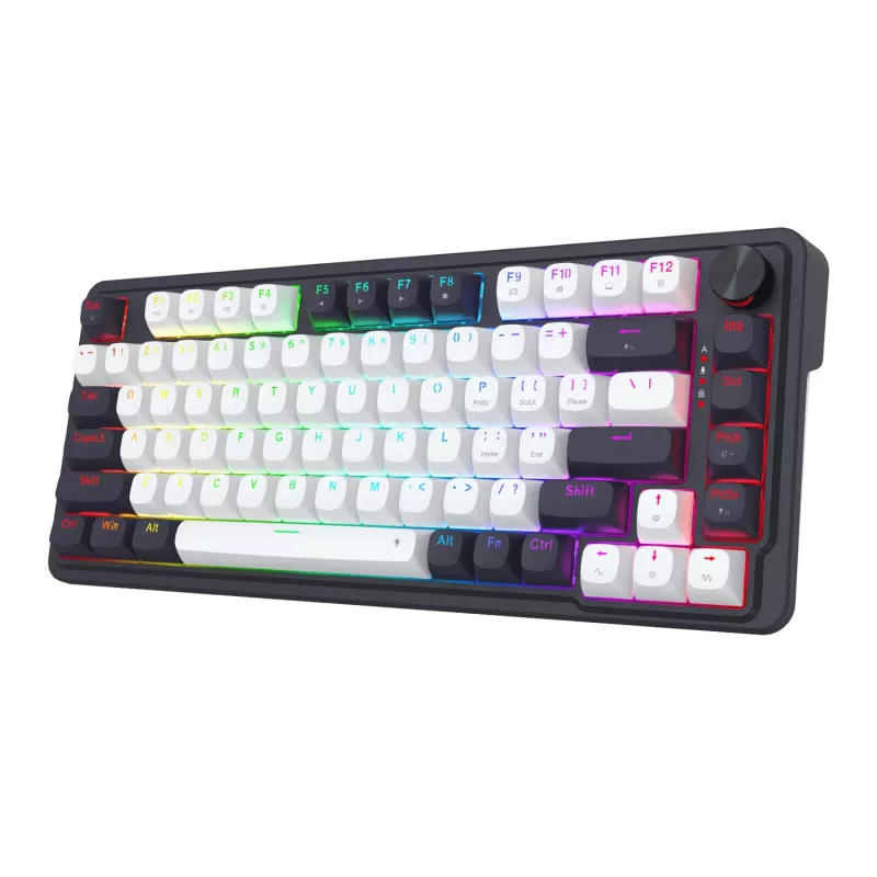 Redragon Ucal Magnetic K673WB-RGB-M 75% Tri-Mode mechanická herná klávesnica, biela/čierna