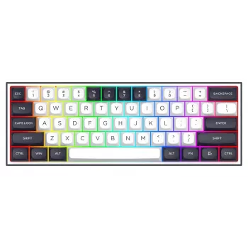 Redragon ALCOR QMK K717WB-RGB-PRO mechanická klávesnica, 75% rozloženie, Tri-Mode, Hot-Swappable, biela/čierna