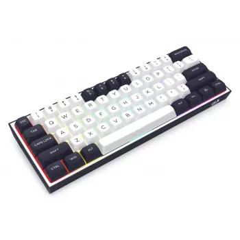 Redragon ALCOR QMK K717WB-RGB-PRO mechanická klávesnica, 75% rozloženie, Tri-Mode, Hot-Swappable, biela/čierna