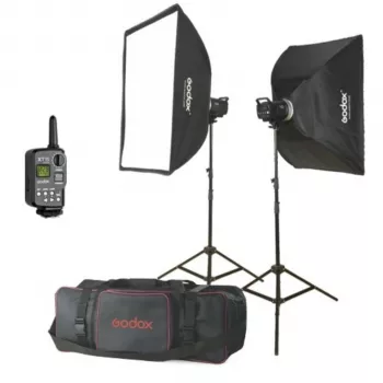 Godox M200-F súprava štúdiových bleskov 2x200Ws so softboxmi a statívmi